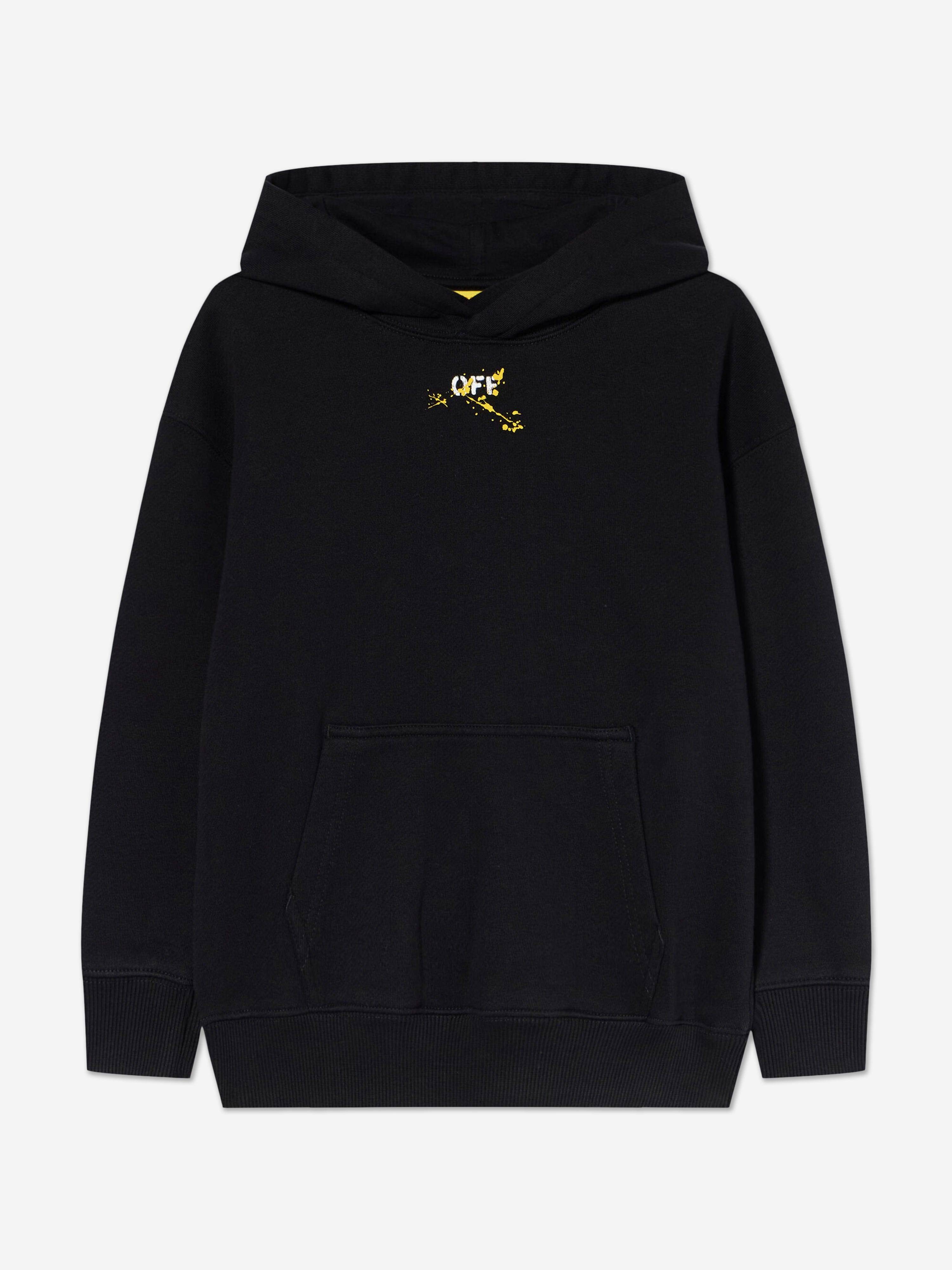 Off-White Kids Diagonal Splat Hoodie in Black - Black / 14 Yrs (14 Yrs)