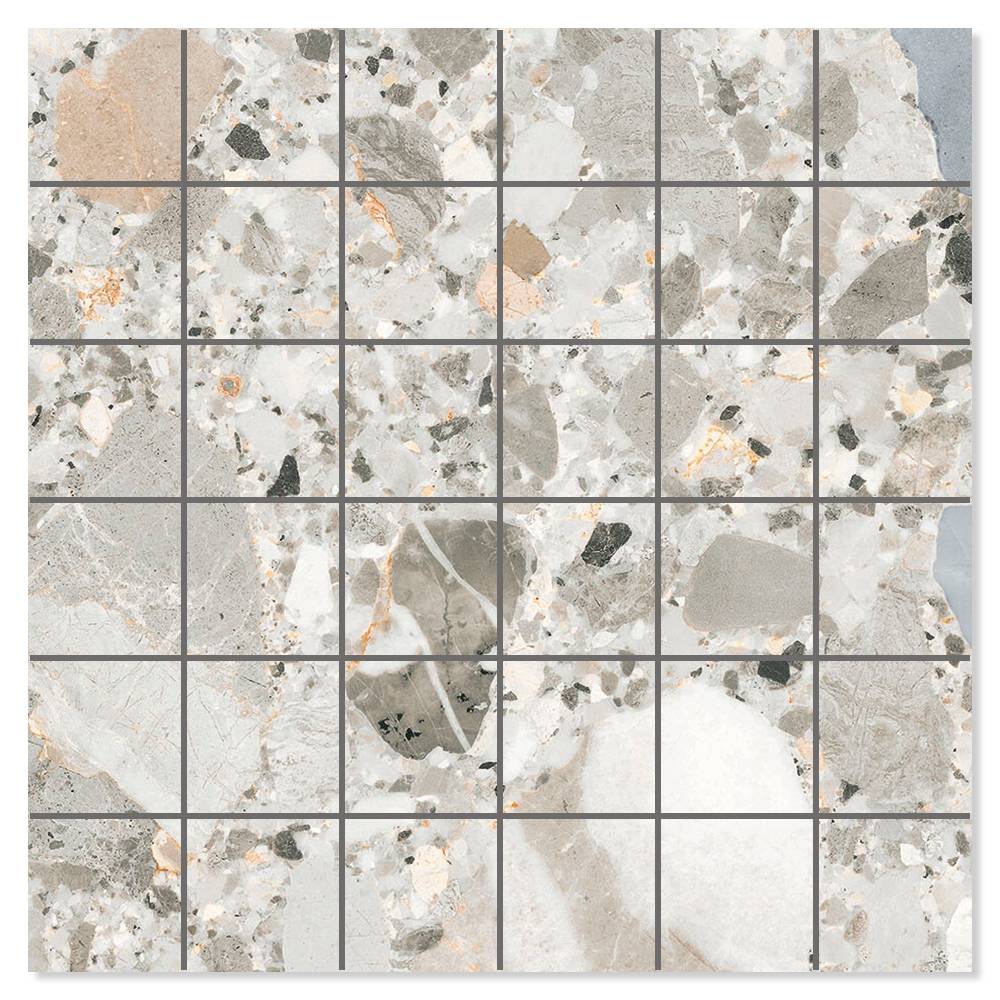 Mosaik Klinker Terrazzo Premio Flerfärgad Matt 30x30 (5x5) cm