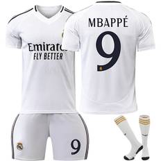 24-25 Real Madrid Mbappe 9 Hjemmebanetrøjer Ny Sæson Seneste Fodboldtrøjer Til Voksne Og Børn Fodbold Kids 28(150-155cm) hvid