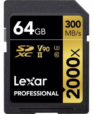 Lexar Professional SDXC Class 10 UHS-II U3 2000x 64GB