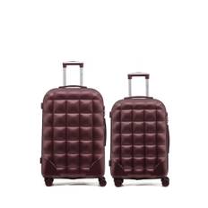 Flight Knight Flight Knight Medium Check-In & Small Brown Carry-On Bubble Hardcase Travel Luggage Set Of 2