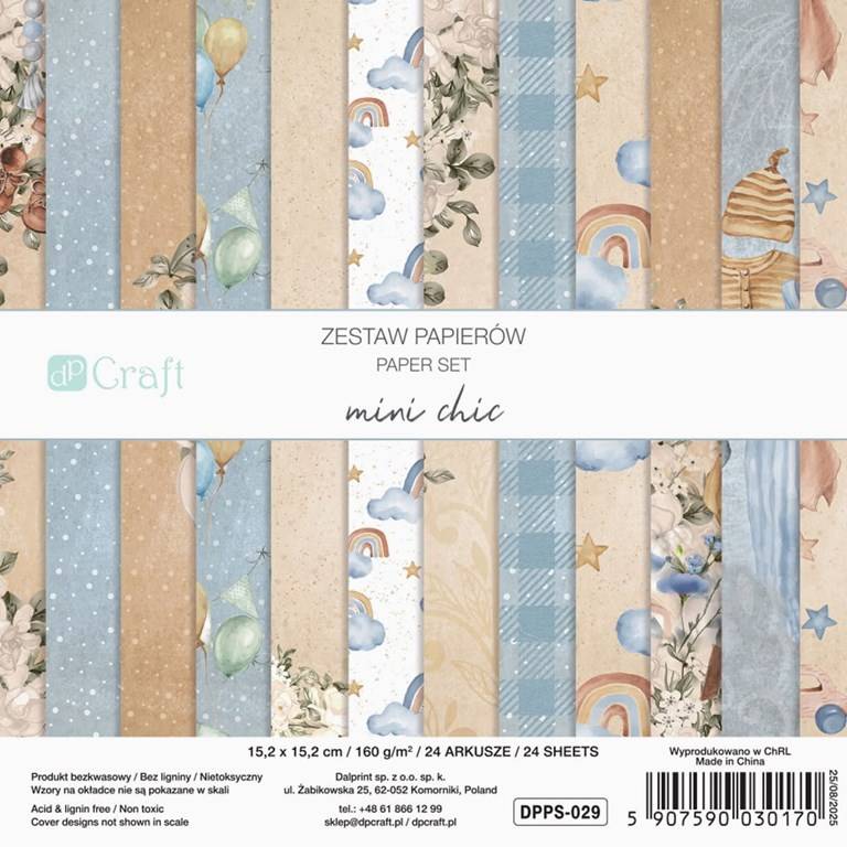 Scrapbookingpapper - 15x15cm - Mini Chic