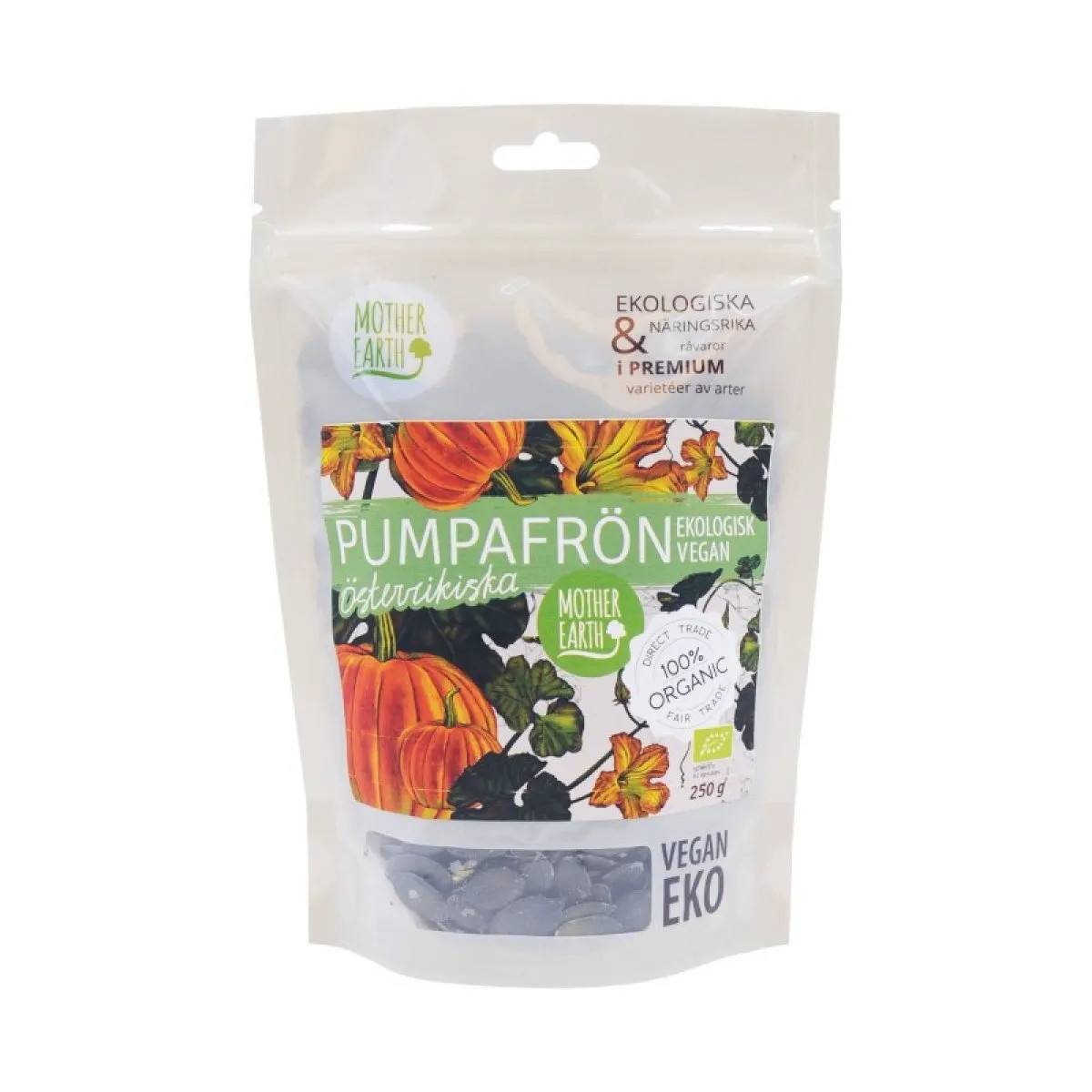 MOTHER EARTH PUMPAKÄRNOR RAW NATURELLA eko