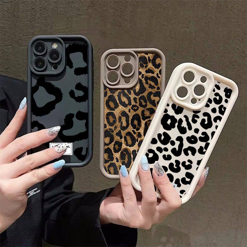 Trendigt Retro Vinter Leopardmönster Fodral för Oppo Realme 15T C71 C75 C65 C63 C67 15 14 13 12 11 GT6 GT3 Narzo 50 Pro 4G 5G