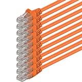 0,25 m Cat 6 Ethernet nätverkskabel Cat6 LAN RJ45 8P8C 1 Gbps orange - 10 st