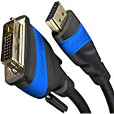 KabelDirekt – HDMI DVI Adapter Kabel mit A.I.S. Schirmung gegen Störsignale – 2m (bi-direktionales DVI-D 24+1/HDMI Monitor Kabel, HDMI-Gerät an DVI-Monitor anschließen oder umgekehrt, Full HD/1080p)