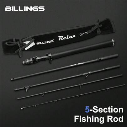 5-delad fiskespö, kolfiber spinning/baitcasting, bärbart multifunktionellt resefiskespö, för fiske i flod, sjö och hav - Svart (2,13M gjutning,2,08M gjutning,2,13M spinning,2,08M spinning)
