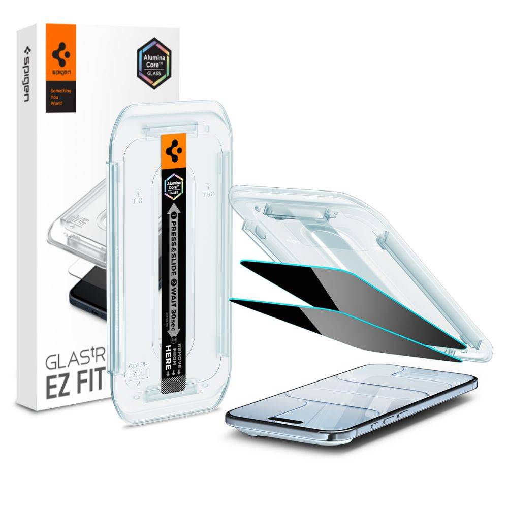 Spigen iPhone Air Privacy Skärmskydd GLAS.tR EZ Fit (2-pack)