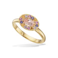 SoHo ring i forgyldt med rosa og lilla cubic zirkonia