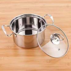 Soppgryta i rostfritt stål, varm gryta för en portion för matlagning av soppa, nudlar, gröt, lämplig för induktionshäll, gasspis, elektrisk keramisk s - Silver (16cm-1,5L,18cm-2,1L,20cm-2,7L,22cm-3,4L)