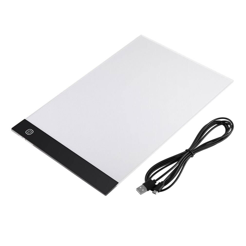Usb-laddning a4 led ultra tunn konst fax teckningstavla kopia pad ritning tablett med tre justerbara läge