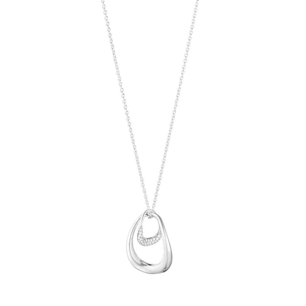 Georg Jensen Offspring Stor halskæde i sølv med diamant pavé (10015848)