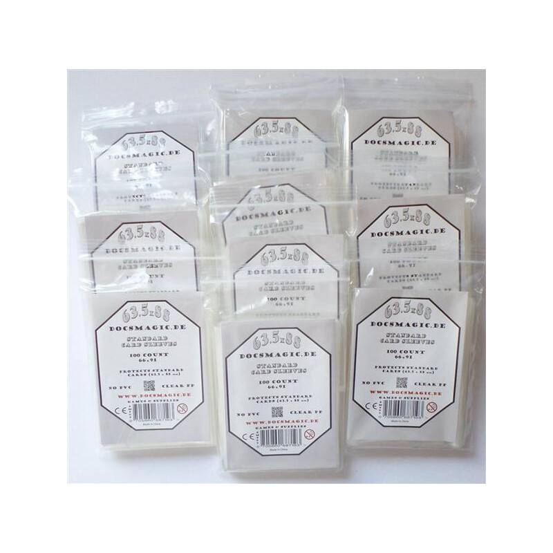 1.000 Docsmagic.de Card Game Sleeves Klar Clear - 10 Packs - 63,5 x...