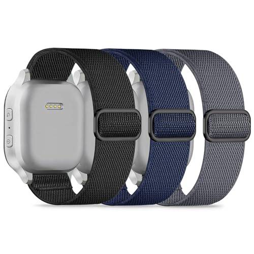Wizvv 3 Stück kompatibel mit Xplora X6 Play/Xplora X6 Pro/Anio 5/Anio 6 Kinder Nylon Armband, 20mm Elastisch Ersatzarmbänder für Xplora X6 Armbänder Mädchen Jungen