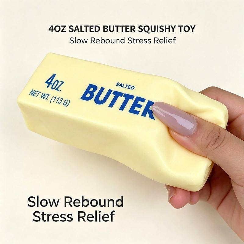 Smörpaket Squishy Kläm Fidget Leksak Kladdig Smörpaket Formbar Långsam Återhämtning Fidget Kläm Leksak Vuxen Sensoriska Fidget Leksaker beige