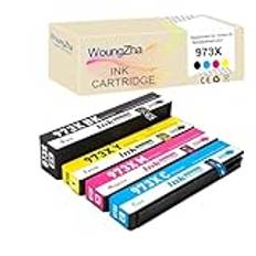 Woungzha Kompatibel ersättning för bläckpatron för HP 973X 973 XL 973XL för användning med PageWide Pro 477dw 577dw 452dw 477dn 452dn 577z 552dw P55250dw med chip (4 multipack)
