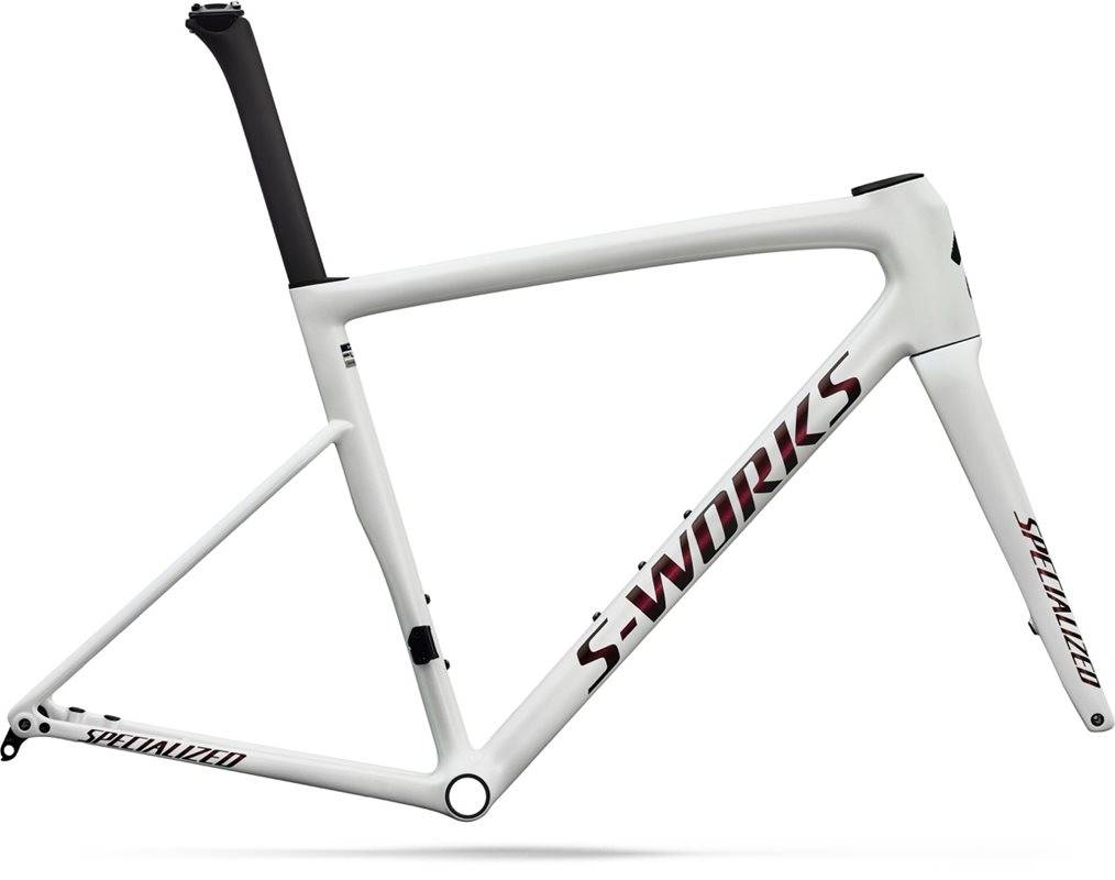 TARMAC SL8 S-WORKS RAMSET - GLOSS METALLIC WHITE SILVER / PEARL / BLACK (58)