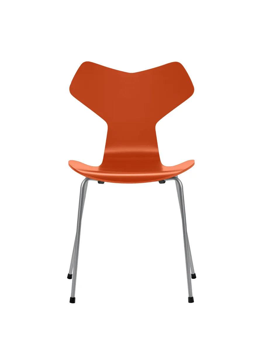 3130 Grand Prix stol lakeret af Arne Jacobsen Paradise Orange / Silver Grey - Jacobsen Plus
