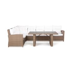 Loungegrupp James Sand/Aintwood - Bord Soffa Vänster Mittdel Loungeset & loungegrupp Vit,Brun,Beige Comfort Garden