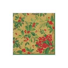Holly Chintz julservetter 20-pack - Guld / Grön / Röd (L: 38 x B: 38 cm)