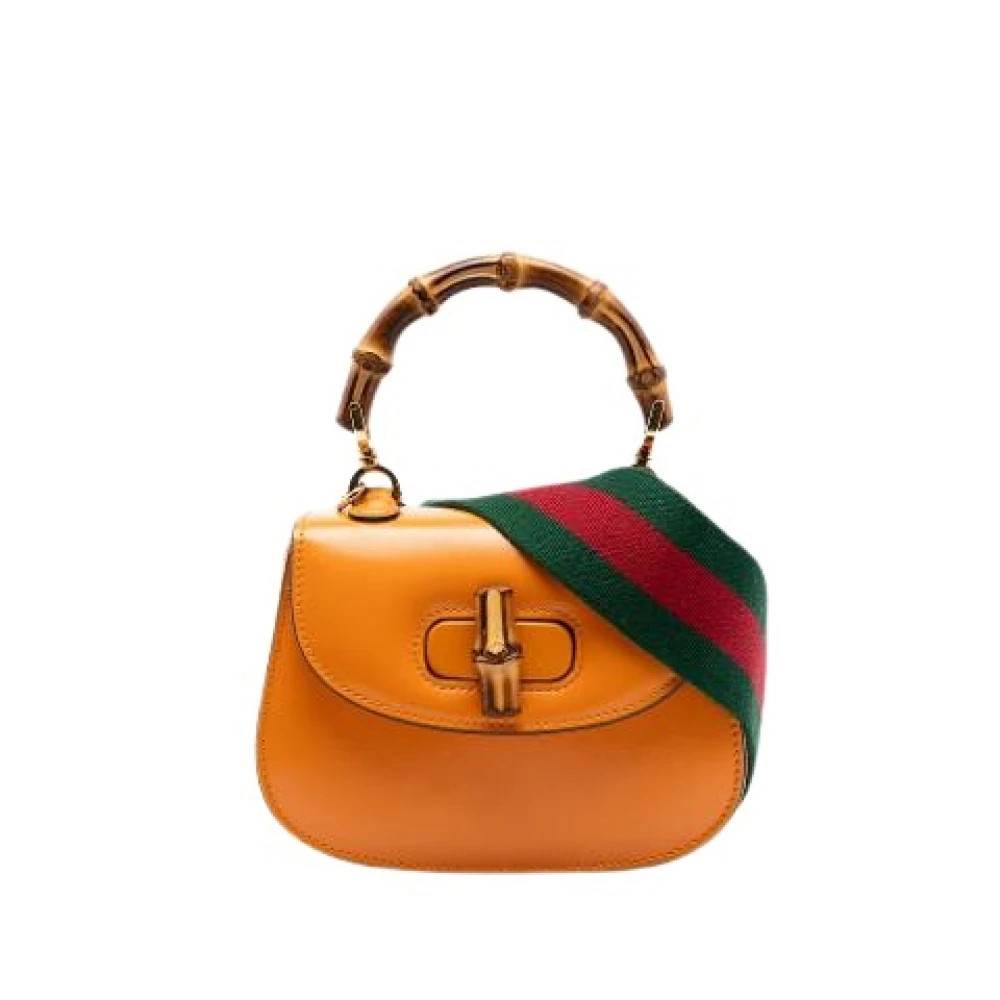 Gucci Vintage Pre-owned Satchel - Vintage - Dame - Orange - ONE SIZE - Læder