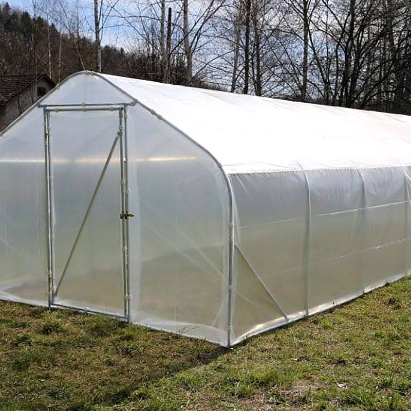 Tunnelväxthus Spira 60 kvm, 4 x 15 m, 1 dörr. Bågväxthus för extra lång odlingssäsong