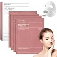 5pcs Bio Collagen Mask, Collagen Face Mask Overnight, Bio-Collagen Real Deep Mask, Hydrating Overnight Hydrogel Mask, Poreminimering, elasticitetsförbättring
