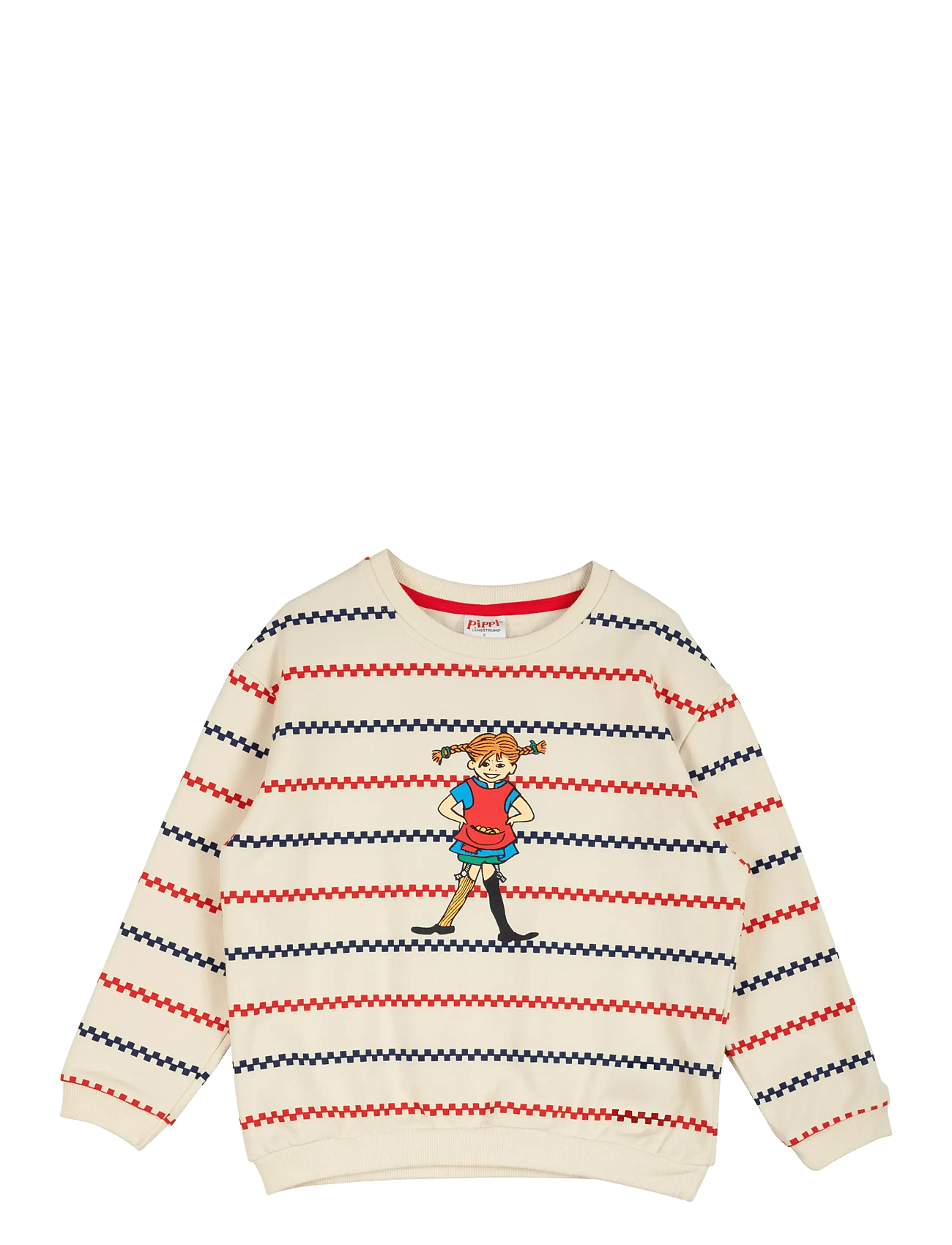Pippi Langstrømpe Square Stripe Sweatshirt - Cream - 122