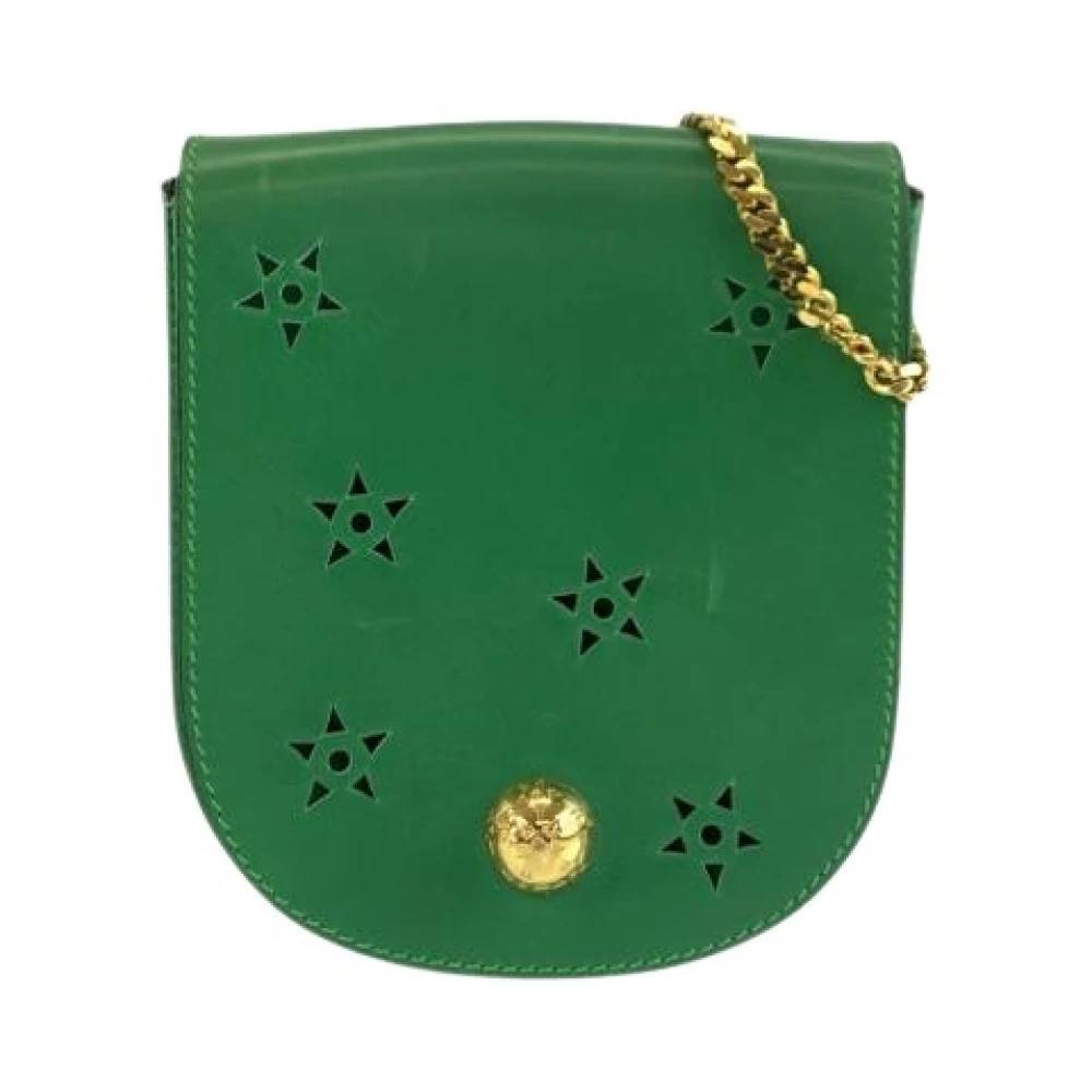 Celine Vintage Pre-owned Vintage Pochette Skuldertaske - Vintage - Dame - Grøn - ONE SIZE - Uld