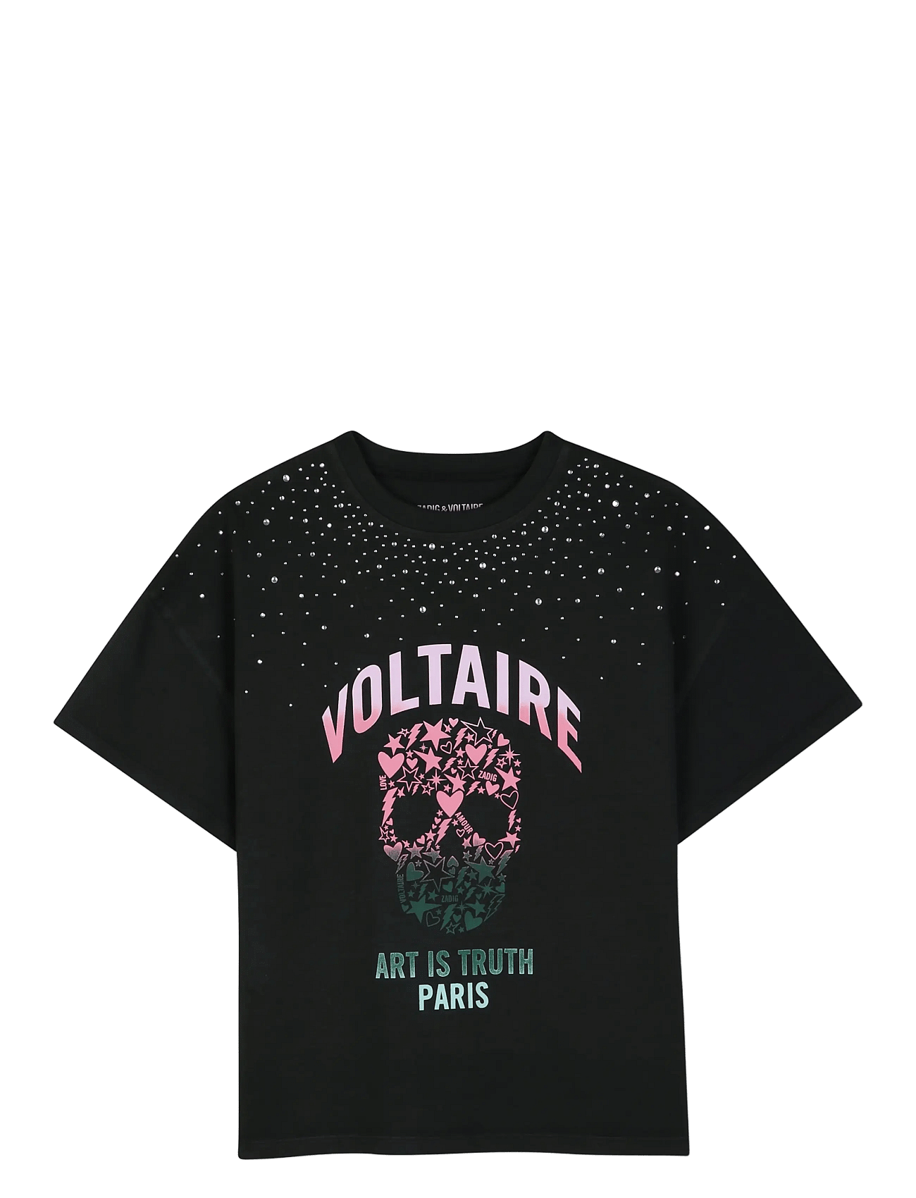 ZADIG & VOLTAIRE KIDS Short Sleeves Tee-Shirt | Black | 152