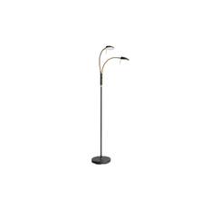 Vegas 2-arm LED gulvlampe sort med antique messing