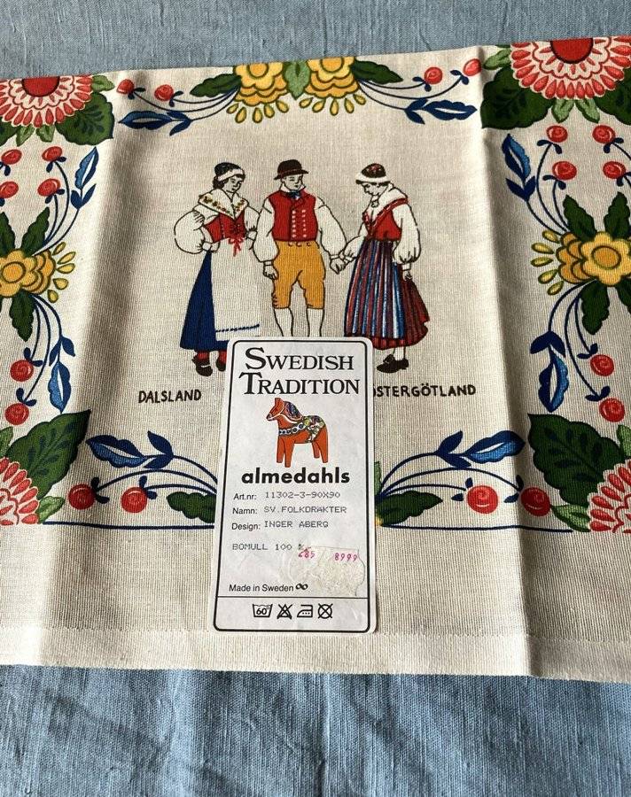 Almedahls Duk Swedish Tradition "SV. FOLKDRÄKTER" design Inger Åberg Retro