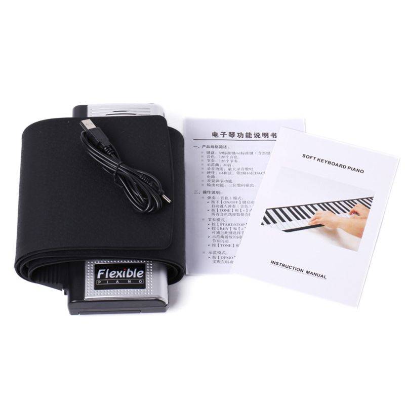 Hopfällbar 61 tangenter flexibel mjuk elektrisk digital roll up keyboard piano