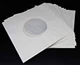 Docsmagic.de 100 Polylined Paper Inner Sleeves for 12" 33rpm Vinyl Records White