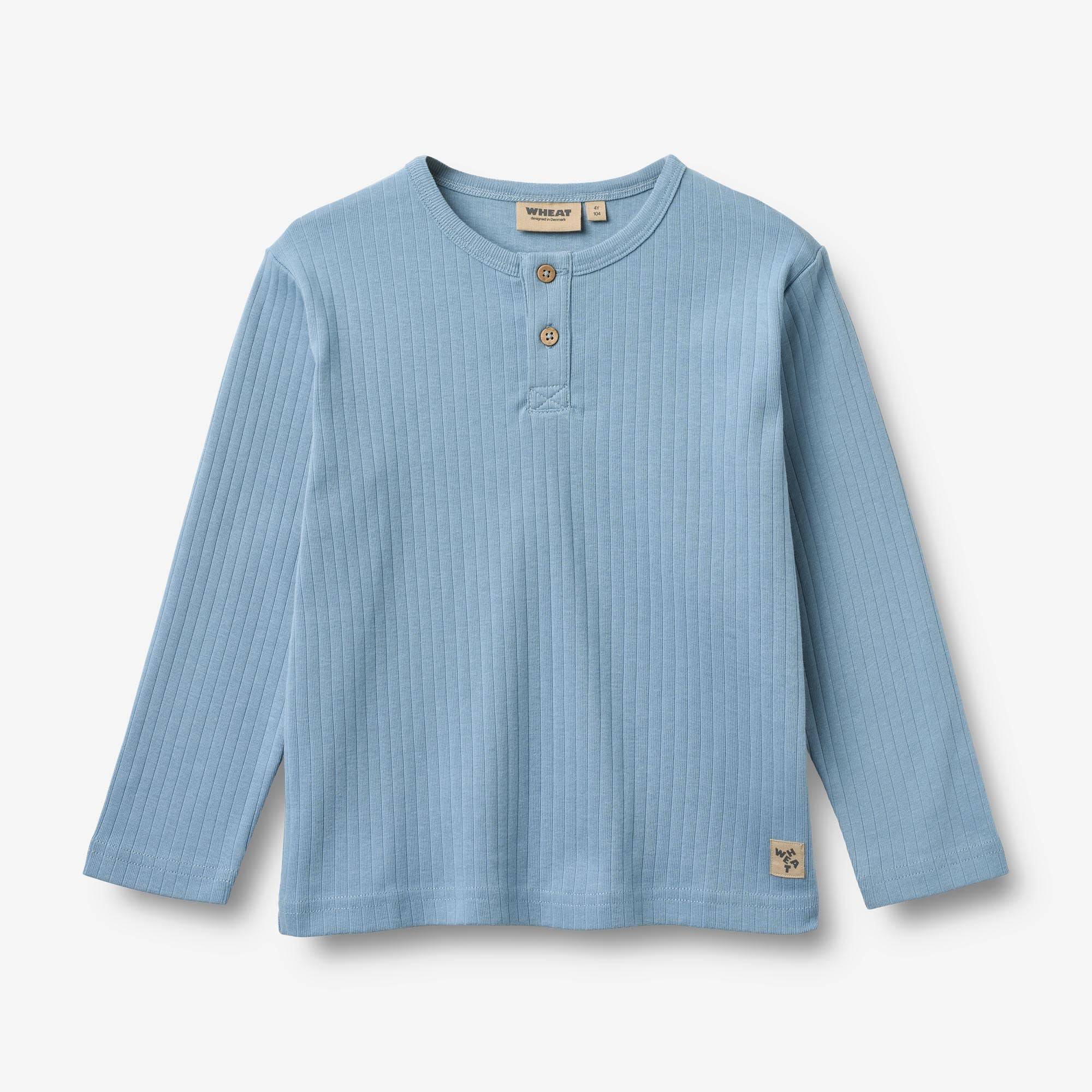WHEAT® - Langærmet T-Shirt Morris - faded denim - Str 116.