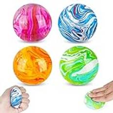 Ainiv Anti-stressboll, fidget rolig leksak, 4 st antistressboll, massagebollar handtränare, lindra ångest och lugnande – sensorisk ADHD-leksak, present, leksak för barn och vuxna