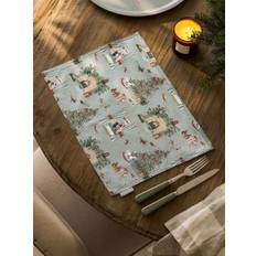 Sophie Allport Sophie Allport Set of 2 Grey Blue Cosy Christmas Washable Placemats