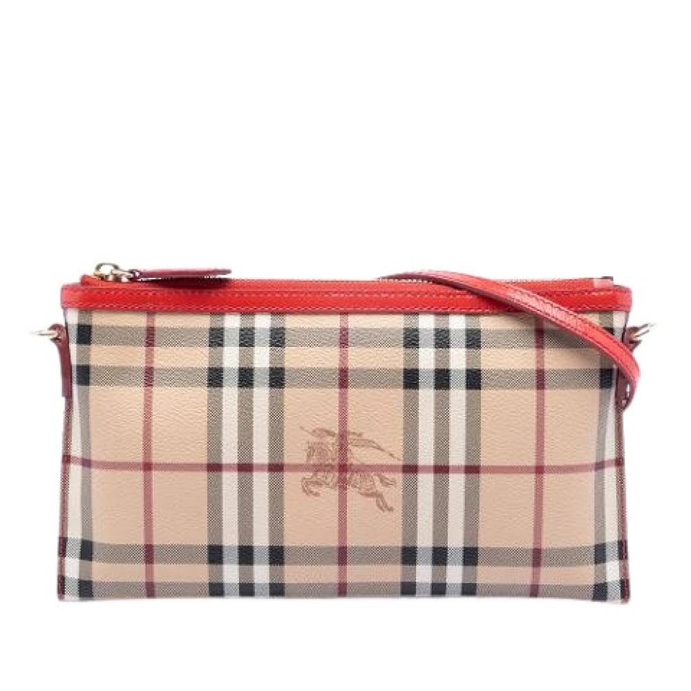 Burberry Vintage Pre-owned Haymarket Check Crossbody Taske - Vintage - Dame - Beige - ONE SIZE - Uld