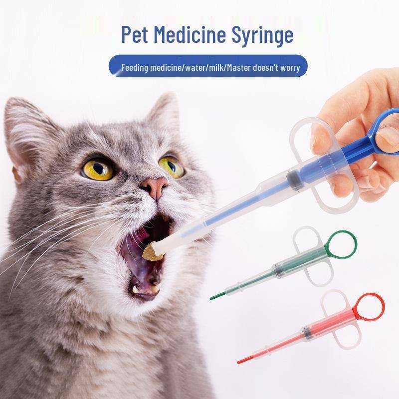 Dubbelanvändning Pet Medicine Feeder: Uppgraderad trycktyp för hundar och katter