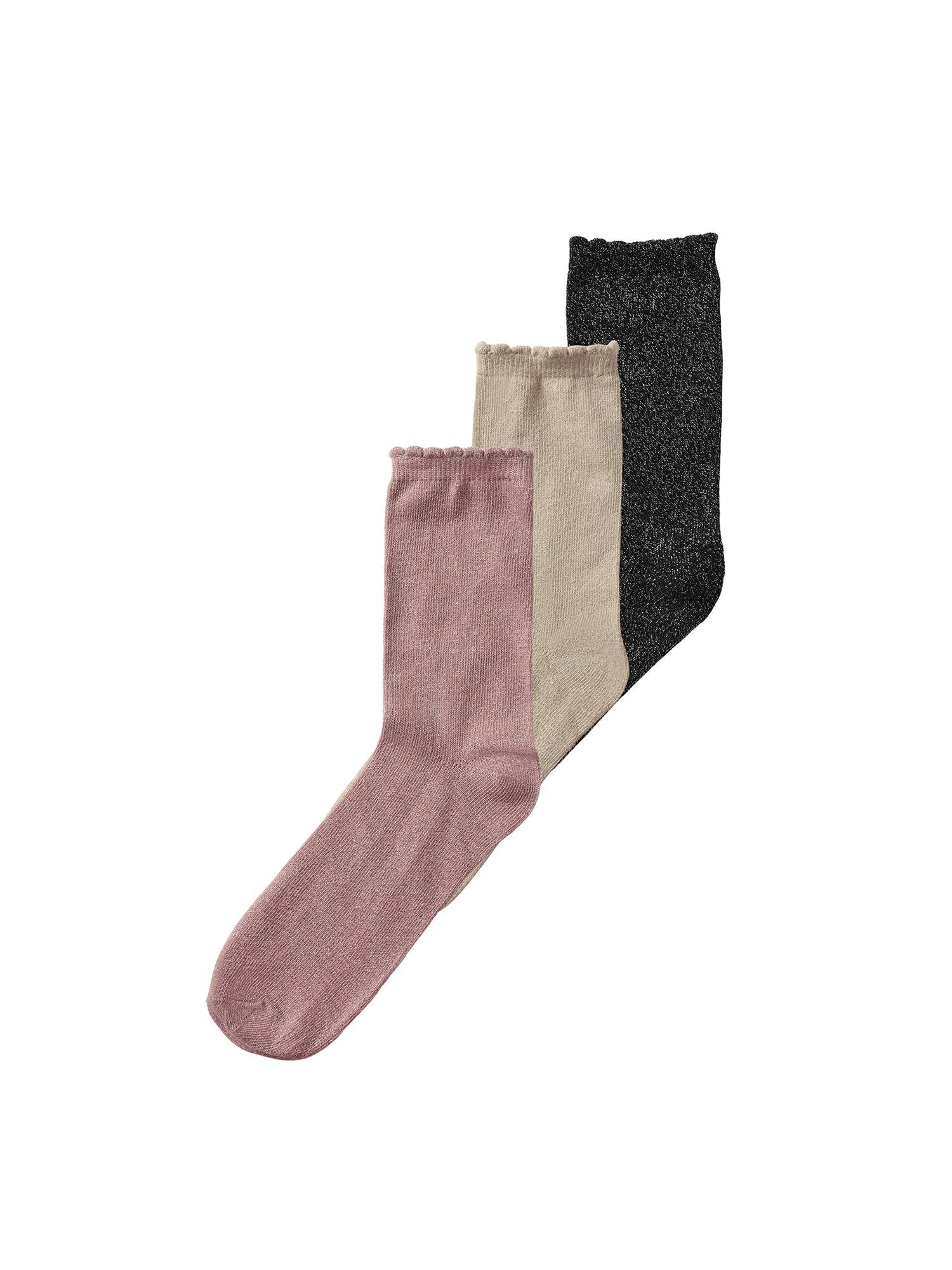 NAME IT Sokker 'NKFGLITTER'  kit / rosé / sort