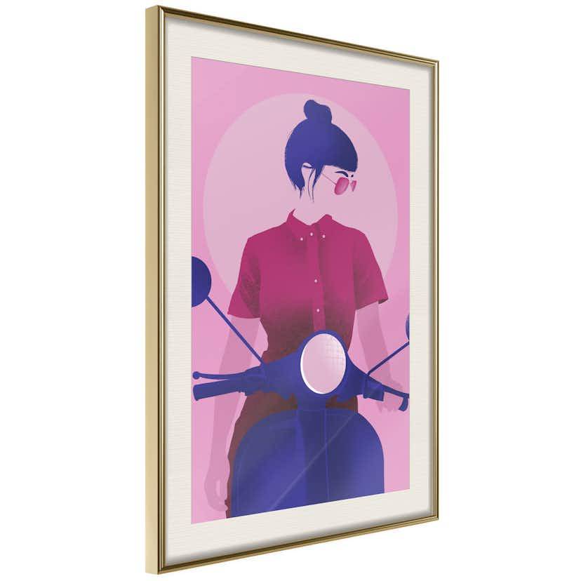 Poster Artgeist Affisch Girl on Scooter