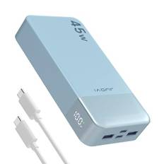 JUOVI Power Bank 45W Portable Charger 20000mAh Quick Charge USB-C In & Out PD3.0 QC4.0 External Battery for iPhone 16 Series Smartphone Flatbed Notebook