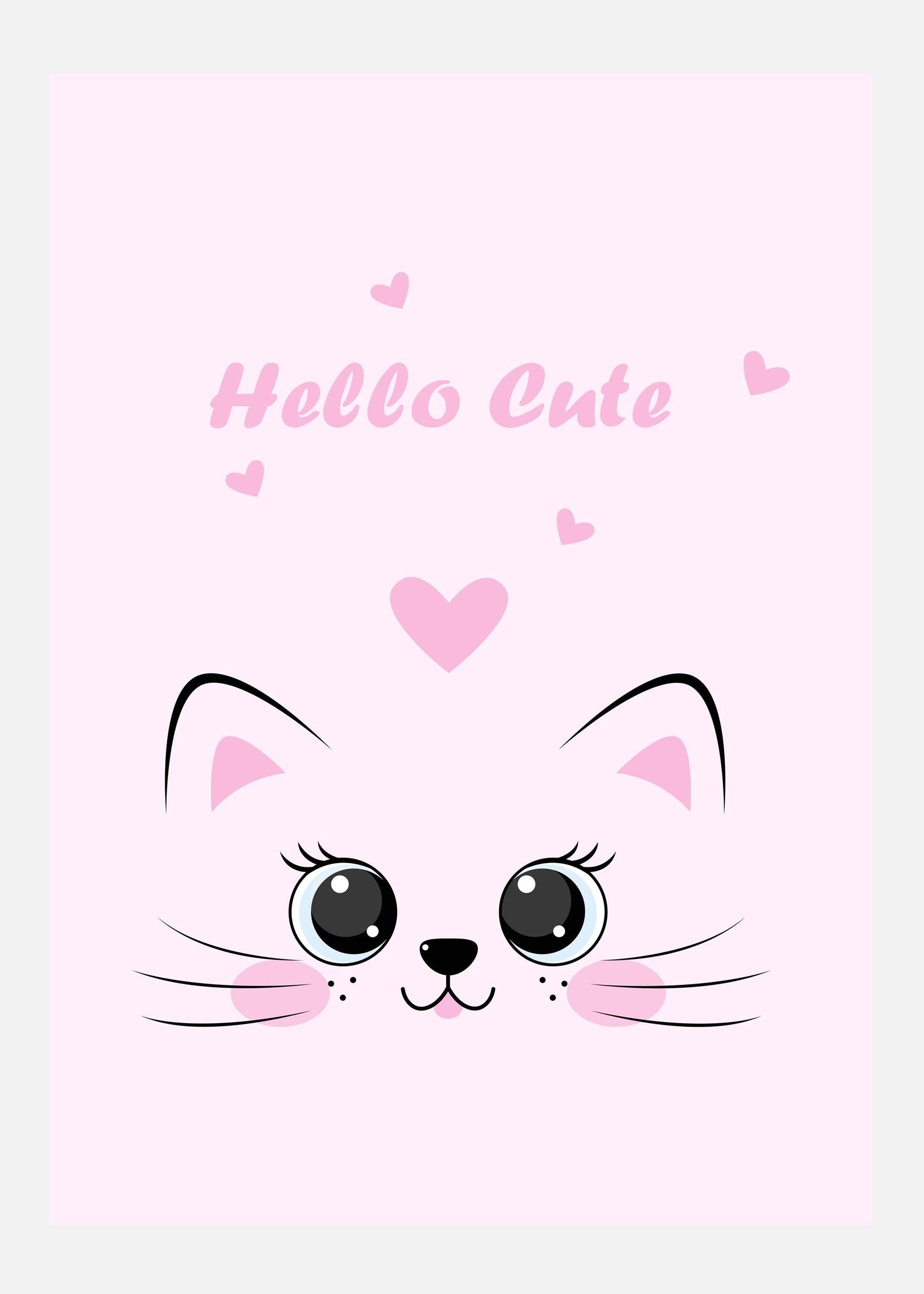 Pink Cat Canvastavla (70x100 cm)