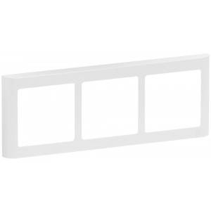 LK FUGA® – Soft 63 vandret design ramme, 3 modul, hvid + teknisk monteringsramme