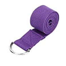 2 st Yoga Resistance Exercise Band Fitness Stretching-rem Bomull Elastiskt band med D-ringsspänne för motståndsträning, sjukgymnastik, hemmaträning(Purple)