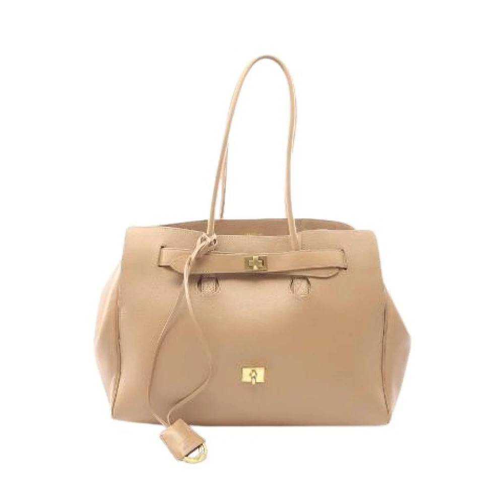 Balenciaga Vintage Pre-owned Bel Air Læder Tote Bag - Vintage - Dame - Beige - ONE SIZE - Læder