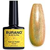 BURANO Holographic Nail Polish, Metallic Gel Polish Nail Art Gel Set, Gel Glitter Nail Polish Soak Off LED UV Gel Nail Kit present UV lampa krävs H6