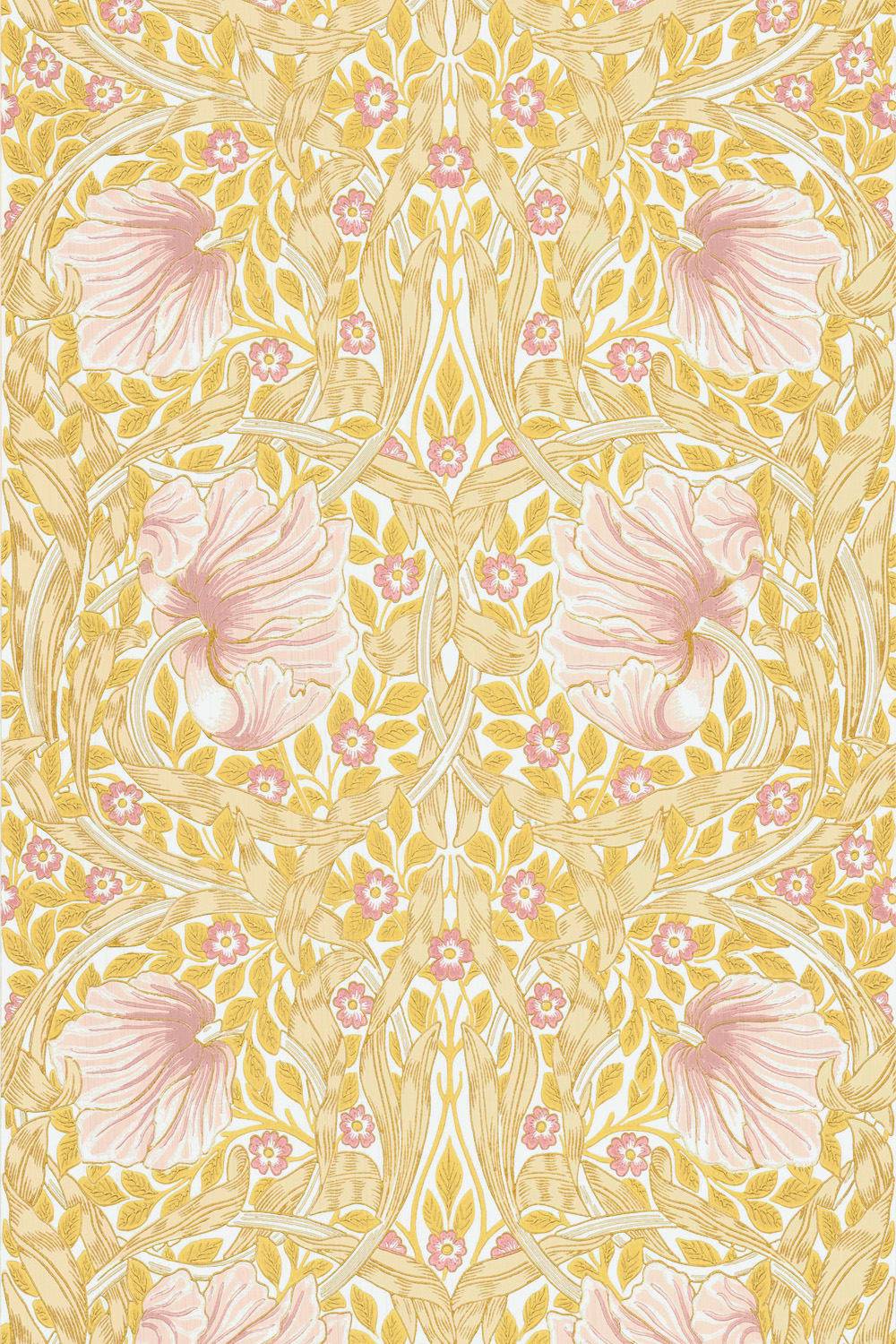 Tapet Pimpernel Sunflower/Pink från William Morris & Co