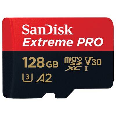 SanDisk Extreme Pro micro SDXC UHS-I, U3, V30, A2, C10+ SD Adapter  128 GB 200 MB/s