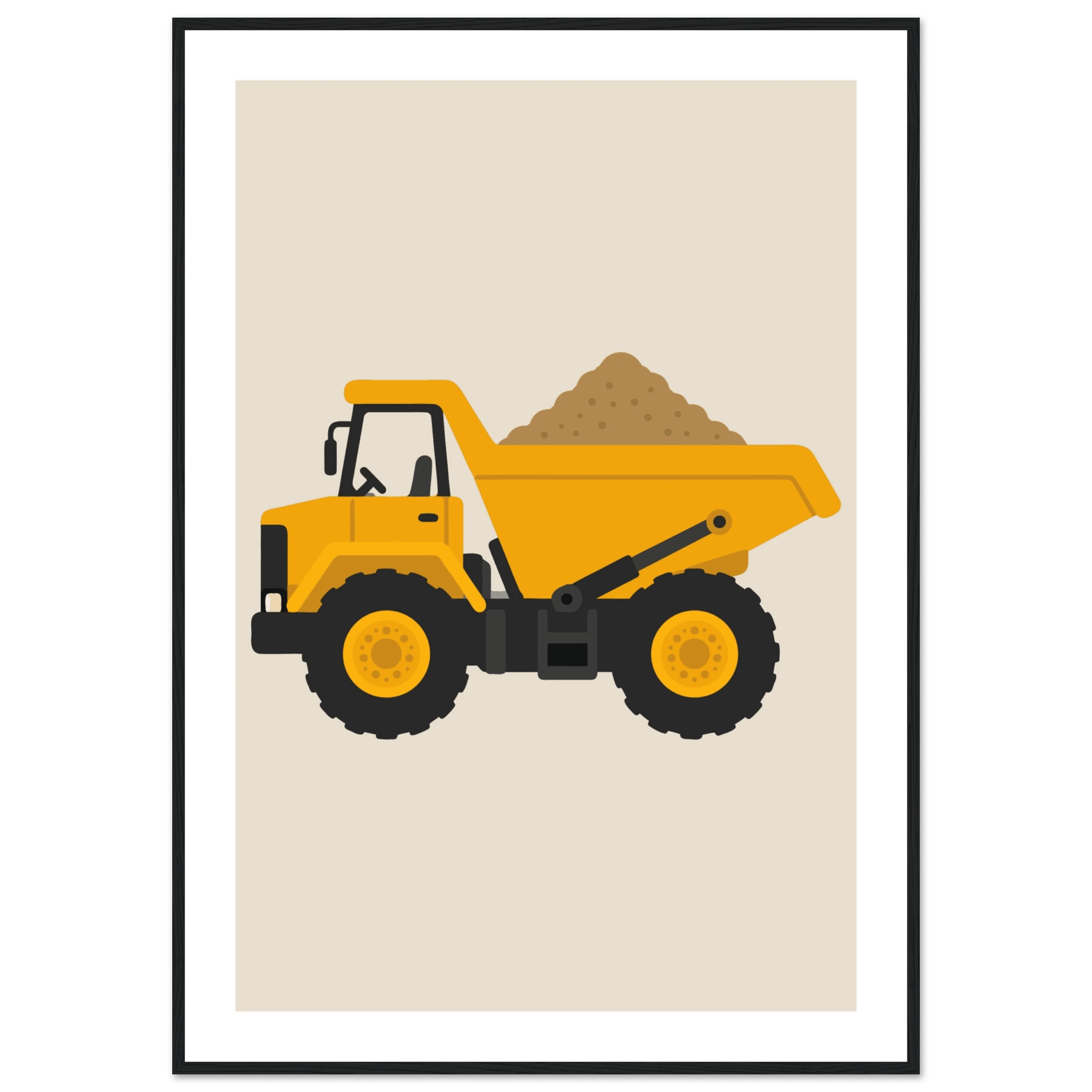 Dumper poster-70x100 cm / 28x40″ / Med ram / Svart